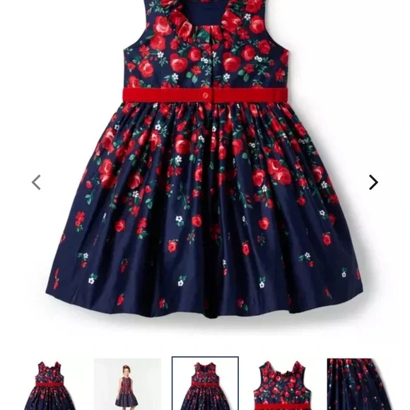 Janie and Jack X American girl doll red roses dress - Picture 3 of 12